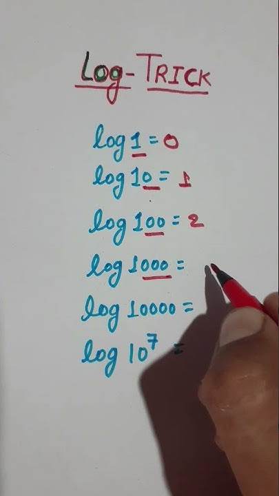 LOG TRICK | solve log in 2 sec | math trick |vedic math trick # ...
