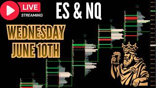 🔴Live: ES | NQ Futures Trading. Order Flow | Volume Profile. Apex | June 10th.