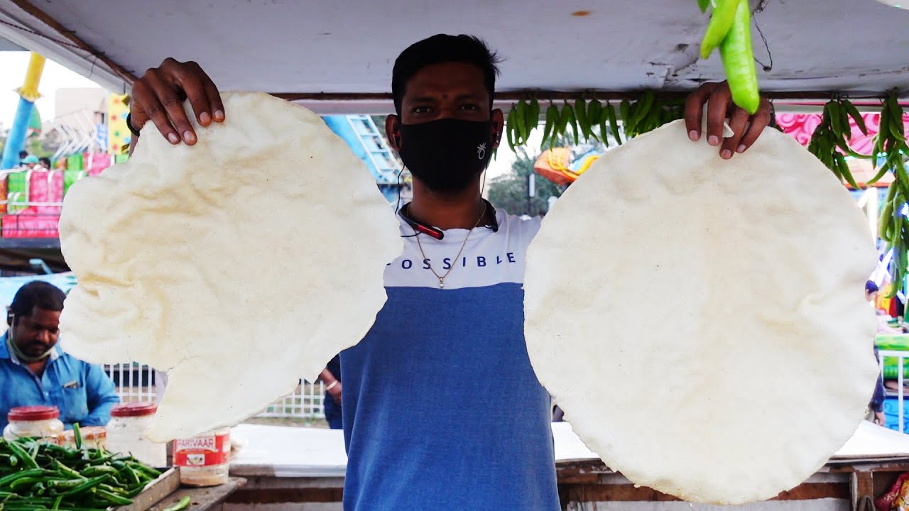 #BiggestMasalaPapad | Delhi Masala Papad In Hyderabad | Rs 50 Only Hyderabad | ParadiseExhibition | Street Food Zone