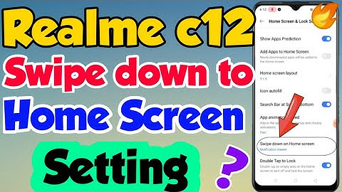 Realme c12 mein Swipe down to Home Screen Setting kaise kare | Realme c12 Swipe down to Home Screen