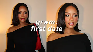GRWM for a first date | date night makeup, dating tips/advice, hair, + outfit