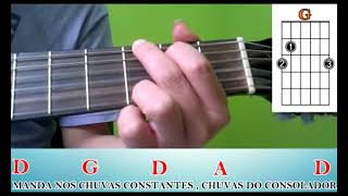 Video thumbnail of "Como Tocar Chuva de Graça no Violão (hino 1 da Harpa cristã)"