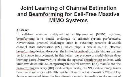 Joint Learning of Channel Estimation and Beamforming for Cell Free Massive MIMO Systems