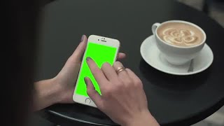 Woman Using Smartphone In Restaurant Stock Footage