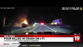 OSHP body camera shows aftermath of of fiery, deadly wrong-way I-71 crash