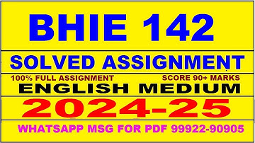 bhie 142 solved assignment 2024-25 | bhie 142 solved assignment in english 2025 | bhie 142 2024-25