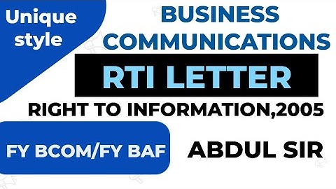 RTI LETTER #Communication _subjects #university_idol #Abdul_sir