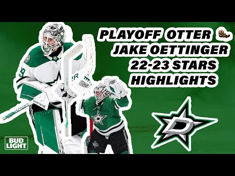 Jake Oettinger Dallas Stars Unsigned Blocks Shot on Goal in Game 7 of The 2022 Stanley Cup Playoffs First Round Photograph