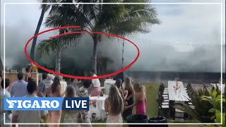 ????À Hawaï, des vagues géantes s'écrasent sur une réception de mariage et arrosent les invités
