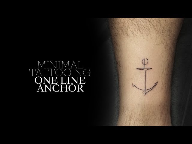 Little Tattoos — Continuous line anchor tattoo on the left bicep....