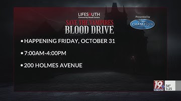 Save The Vampires Blood Drive | Oct. 30, 2025 | News 19 at 5 p.m.