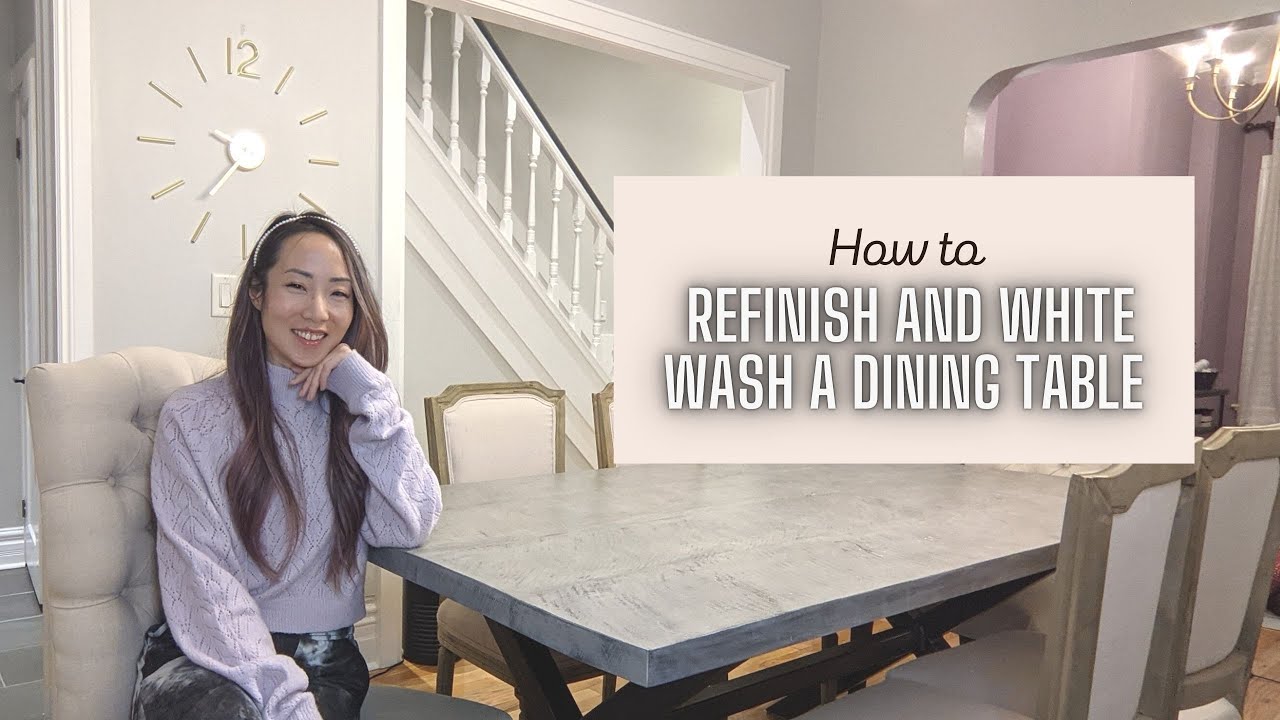 How to Refinish and White Wash a Dining Table | DIY furniture projects ...