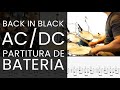 BACK IN BLACK - AC/DC | DRUM COVER - COMO TOCAR PARTITURA DE MÚSICA DE BATERIA