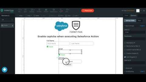 Enable captcha when executing Salesforce Action