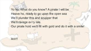Pirates- 3rd grade-A Pirate I will Be