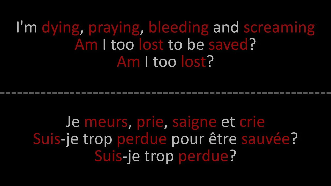 Evanescence Tourniquet Paroles + Lyrics on screen YouTube