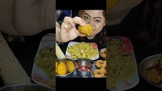 Tasty Egg Curry And Pulao | potato wada |MUKBANG Video ||?