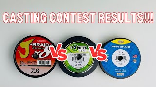 PowerPro vs. J-Braid vs. Fins [NEW Casting Contest Results!]