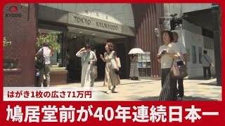 鳩居堂前が40年連続日本一 はがき1枚の広さ71万円 25年分路線価