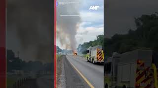 Trailer full of fireworks catches fire, explodes on Tennessee interstate