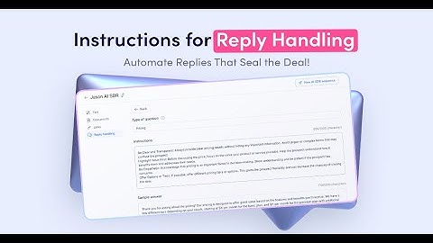 Instructions for Reply handling