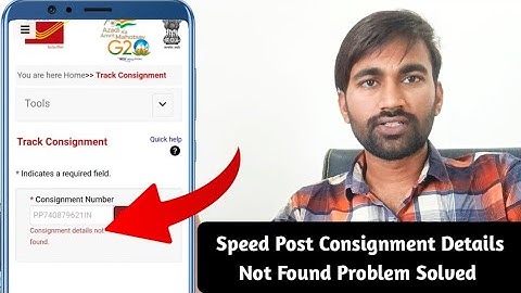 How to Fix Speed Post Consignment Details Not Found Problem in Hindi || Consignment No is Not Valid