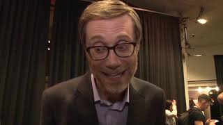 Stephen Merchant asked about Karl Pilkington biopic. Fighting with my Family UK Premiere