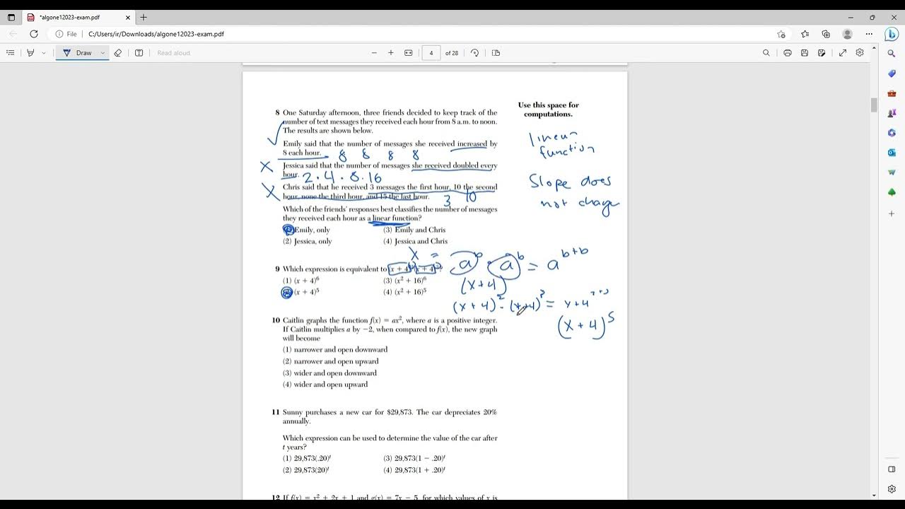 January 2023 Algebra 1 Regents Review - YouTube