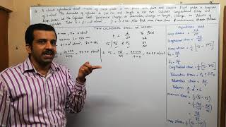 Thin Cylindrical shell. Numericals  MET 201. Module 5