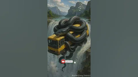 Nature Travel I Python wrapped around the bus with beautiful waterfalls #trending  #python