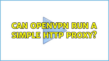 Can openVPN run a simple http proxy?