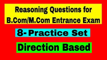 Reasoning Questions for B.Com/M.Com Entrance Exam || Reasoning Practice Set || B.Com ||  M.Com