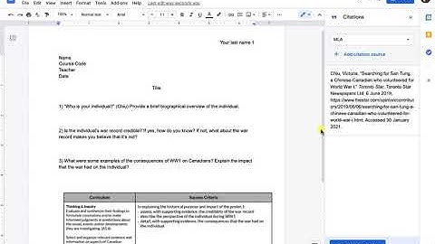 Using the In-Text Citation Feature in Google Docs (MLA, APA and Chicago Style)