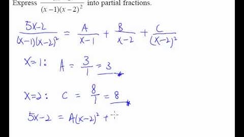 8. Partial Fractions - Example 4 (Cover-Up Rule)