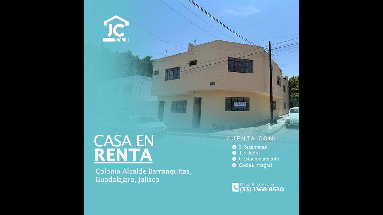 Casa en Renta, Alcalde Barranquitas, Guadalajara, Jalisco YouTube