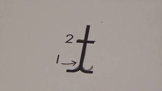 lower case t - Learn CURSIVE IN A MINUTE  (writing, penmanship) Quick Cursive