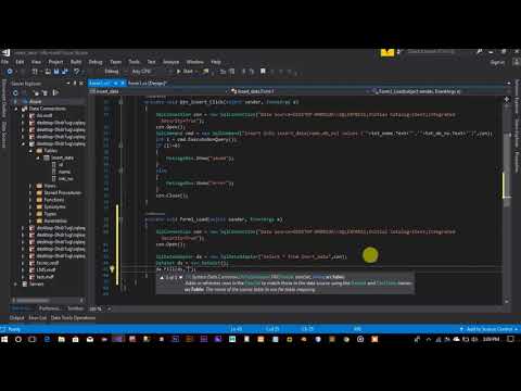 C# windows form tutorial show MS Sql Server database values in Table or DataGridView