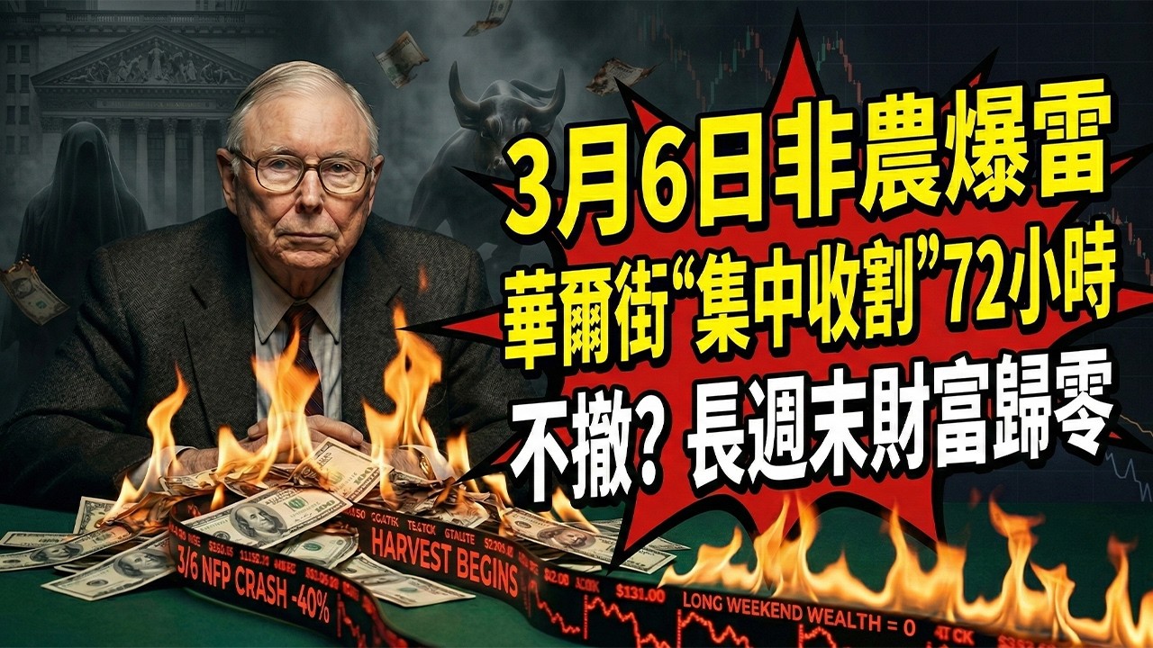3月6日非農慘案！查理·芒格預言警告：華爾街正在“殺豬”，如果你週五不撤離，這個長週末就是你的“財富祭日”！#查理芒格