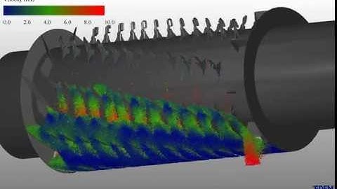 Coating of Aggregate with Bitumen Droplets using EDEM software (Courtesy of Astec, Inc.)