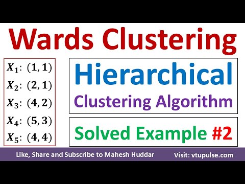 #2. Wards Clustering Solved Example | Hierarchical Clustering Linkage Clustering Vidya Mahesh Huddar