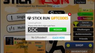 StickRun - Weird giftcode redeeming xD