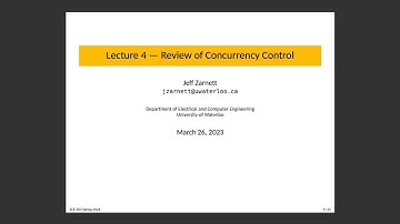 ECE 350 Lecture 4: Review of Concurrency Control