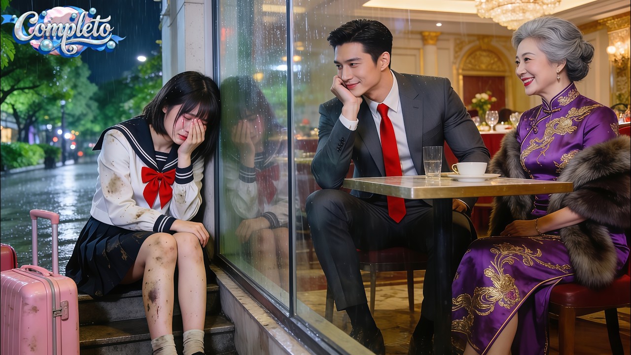 Chica Pobre Es Echada de Casa y Llora en la Calle—CEO La Mira Desde Ventana&Se Enamora al Instante!