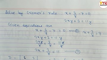 Solve by Cramers Rule | Class 10 Optional Math Model Question 2080 solution