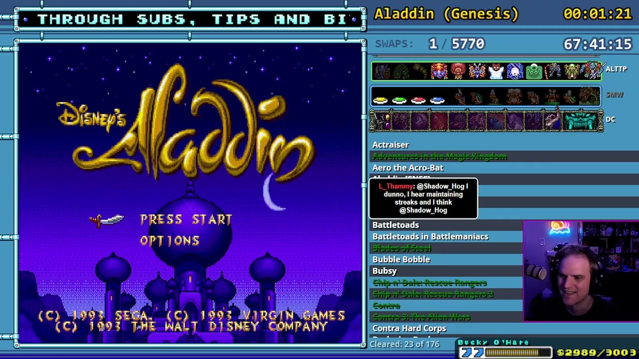 Mega Damage Shuffler, session 16 - swap on damage [Currently 174 games]