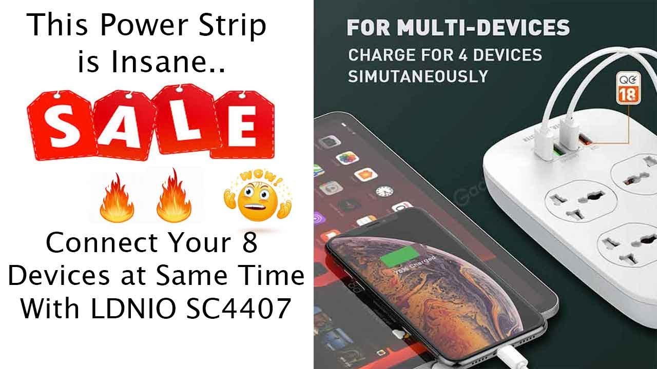 Ldnio SC4407 Power Strip With 4 Fast Charging USB Ports | Best Power Socket Under Budgets Rs.2799
