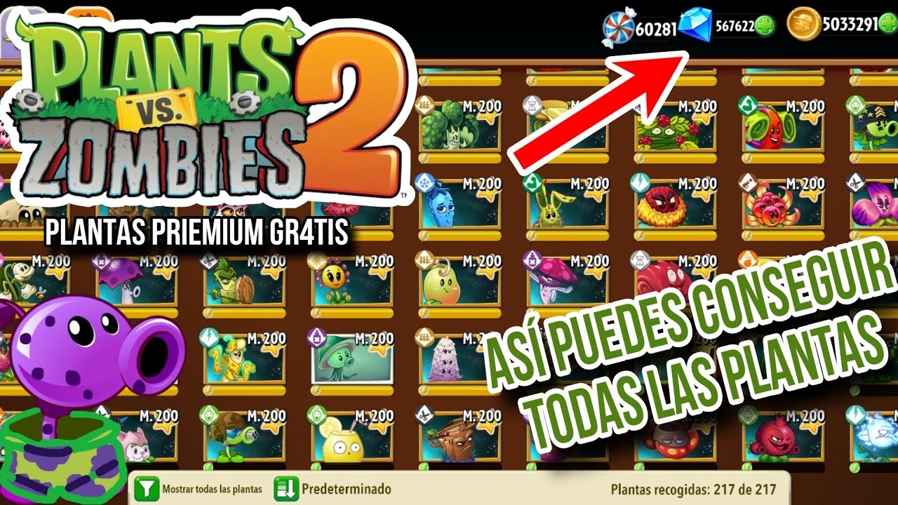 Cómo desbloquear todas las plantas PREMIUM de PvZ 2 totalmente Gr4tis ...