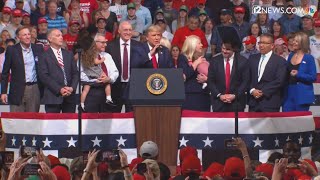 President Trump invites Governor Ducey, Arizona Republican leaders on stage at campaign rally