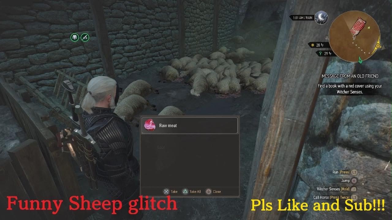 The Witcher 3: Wild Hunt Funny Sheep glitch