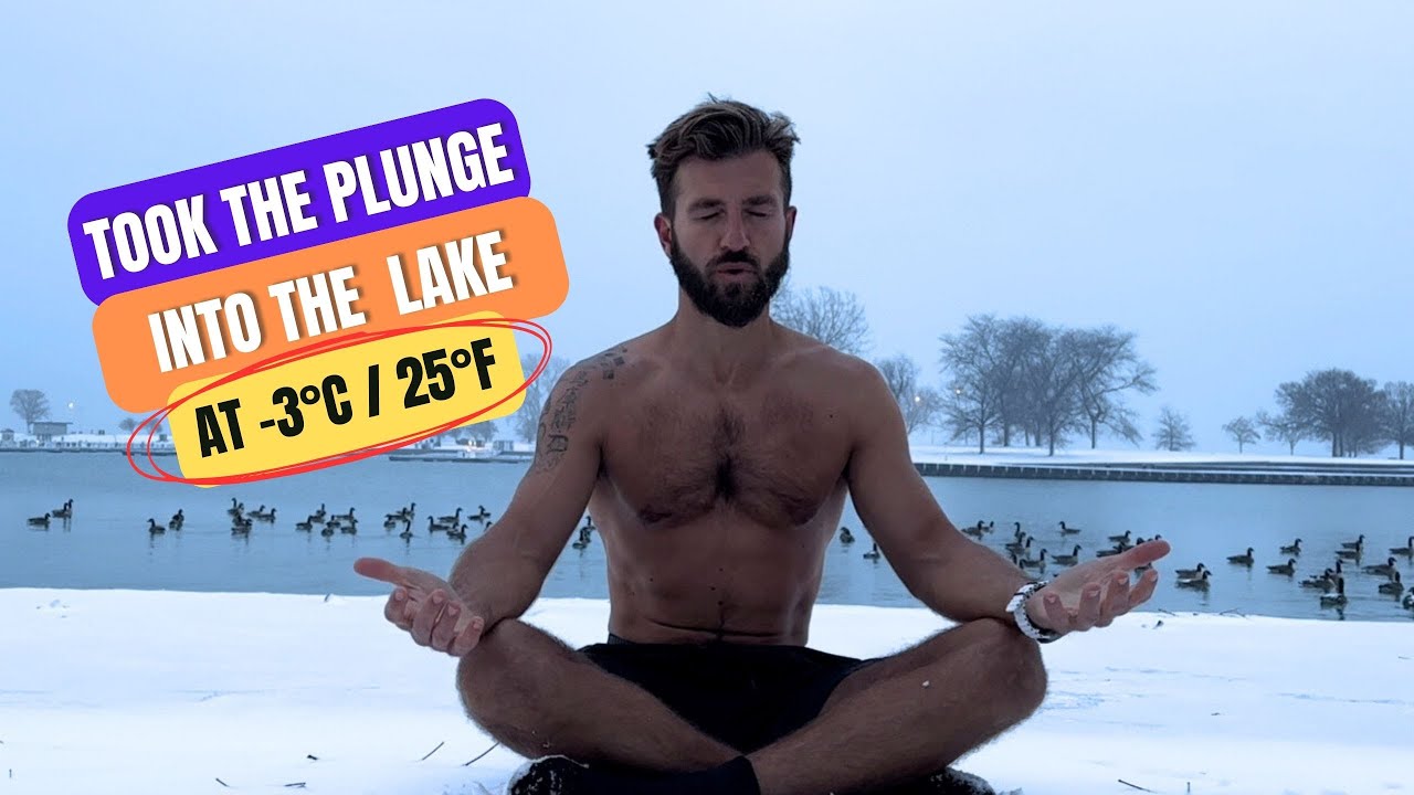 Took the plunge into the lake at -3°C / 25°F - YouTube
